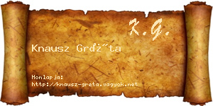 Knausz Gréta névjegykártya